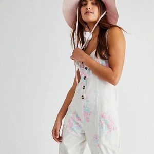 Worn once! Free People Bluebell Cottage Core floral jumpsuit